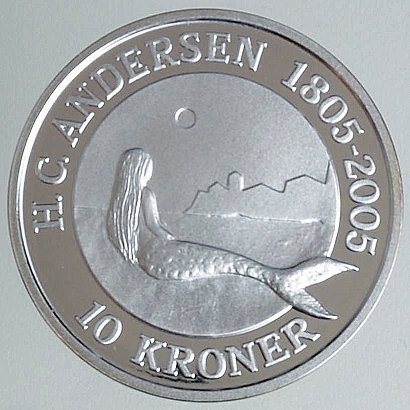 10-kroner - H.C. Andersen 200 år - "Den Lille Havfrue"