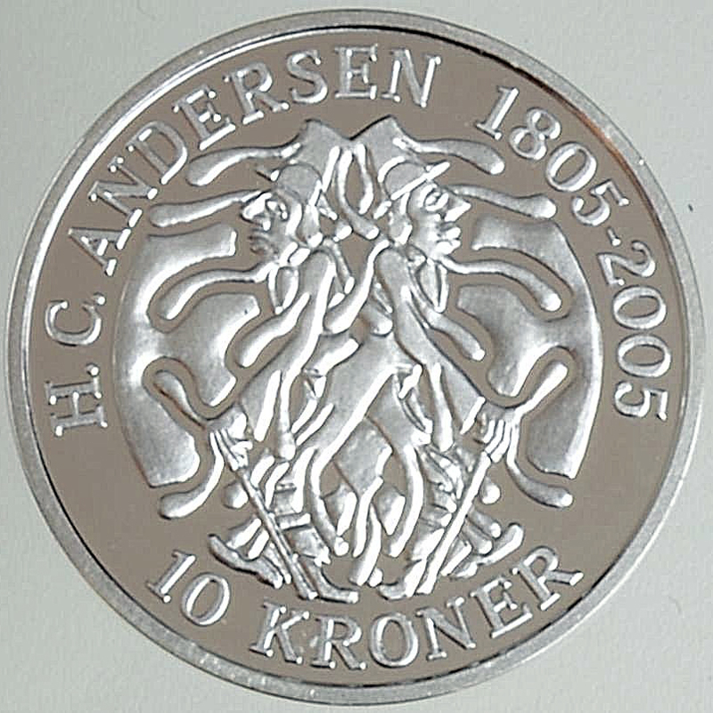 10-kroner - H.C. Andersen 200 år - "Skyggen" - i original æske