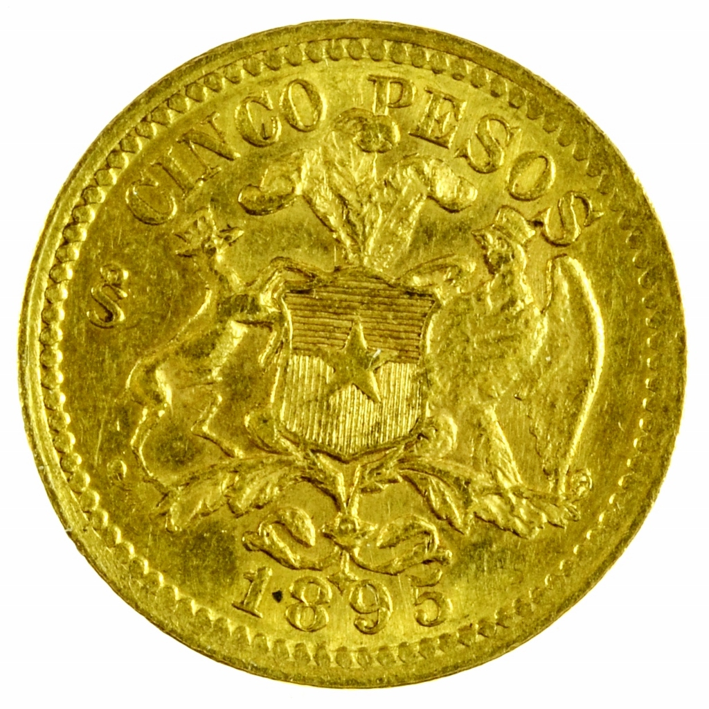 Chile, 5 pesos 1895