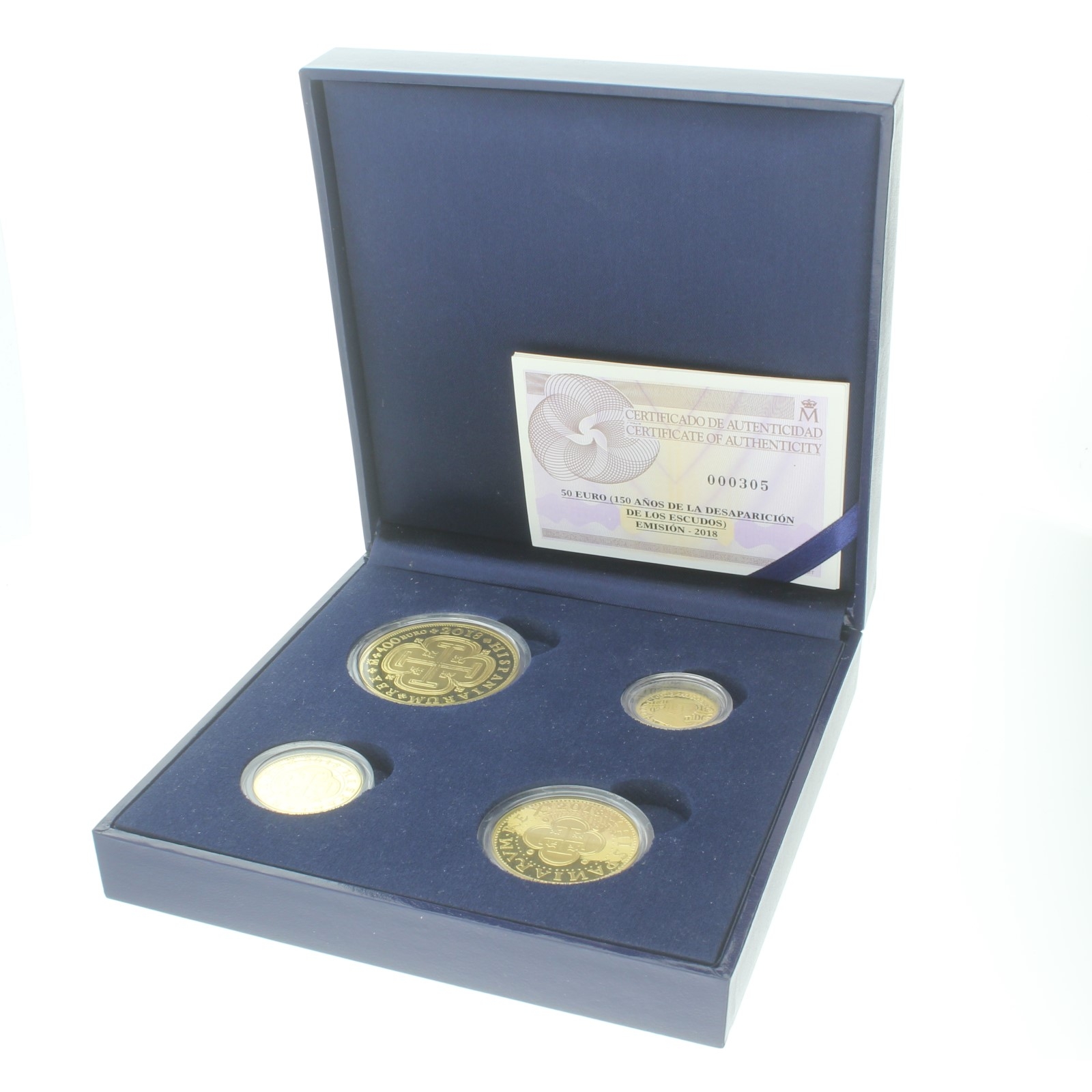 Portugal - 50-400 euros - 2018 - Gold proof set - 150th anniversary of the last escudo coin