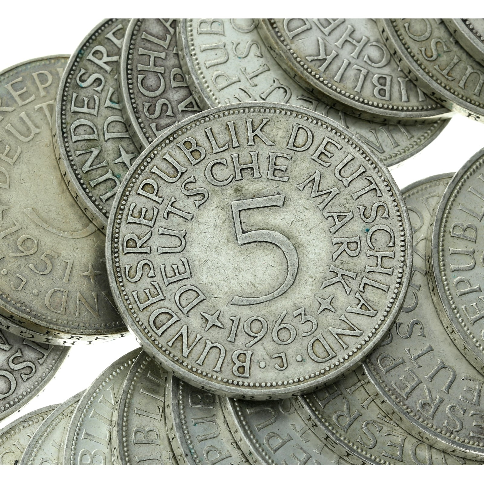 Germany - 5 DM - silver coins - pcs 350 gram silver