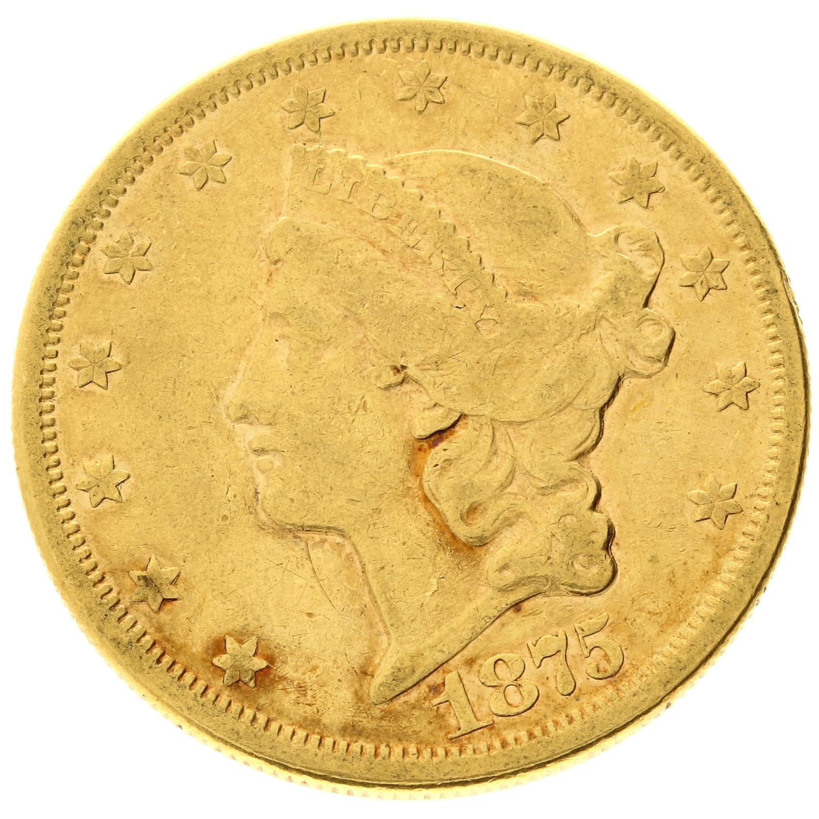 USA - 20 dollars 1875 - S - Liberty head 