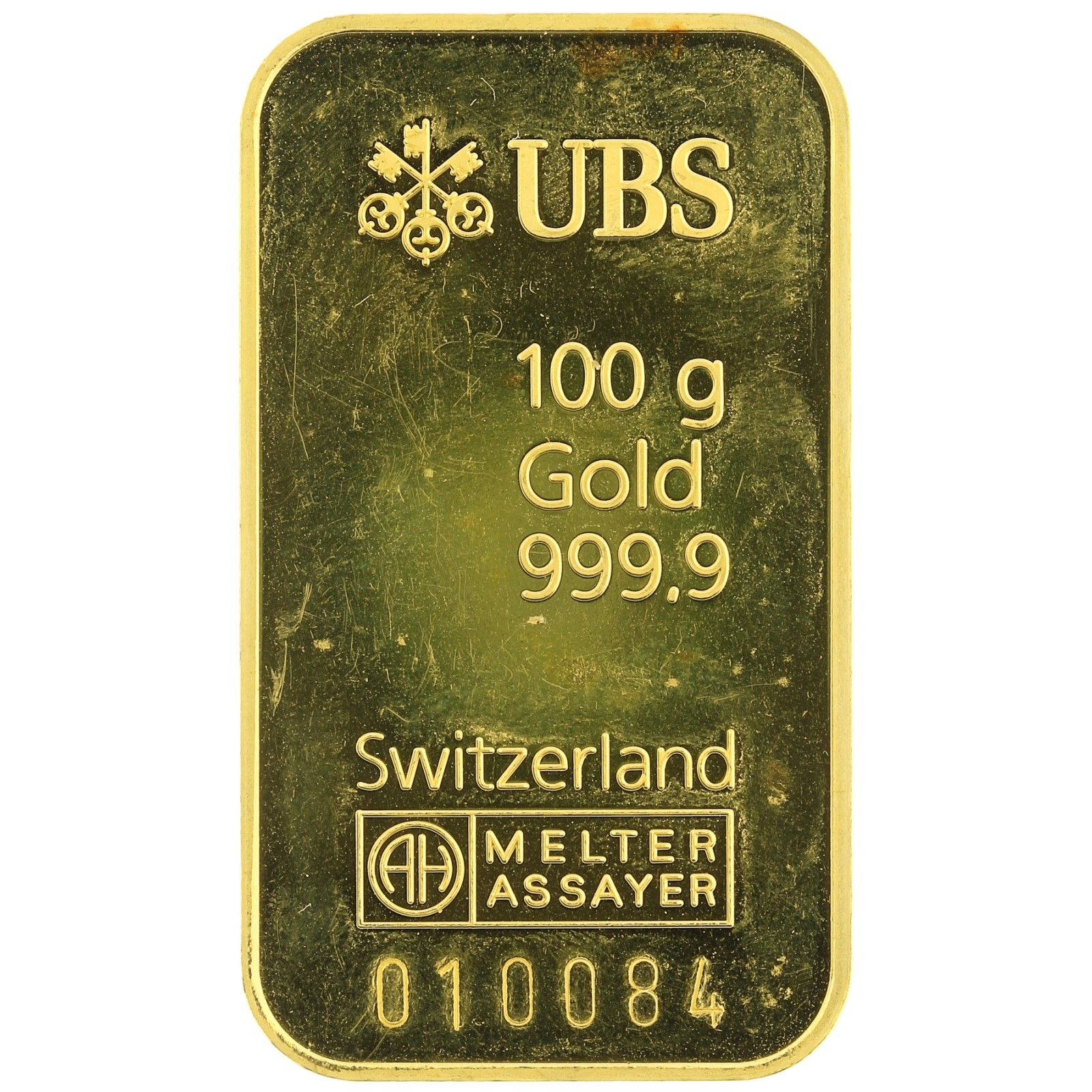 UBS - 100 gram fine gold - bar