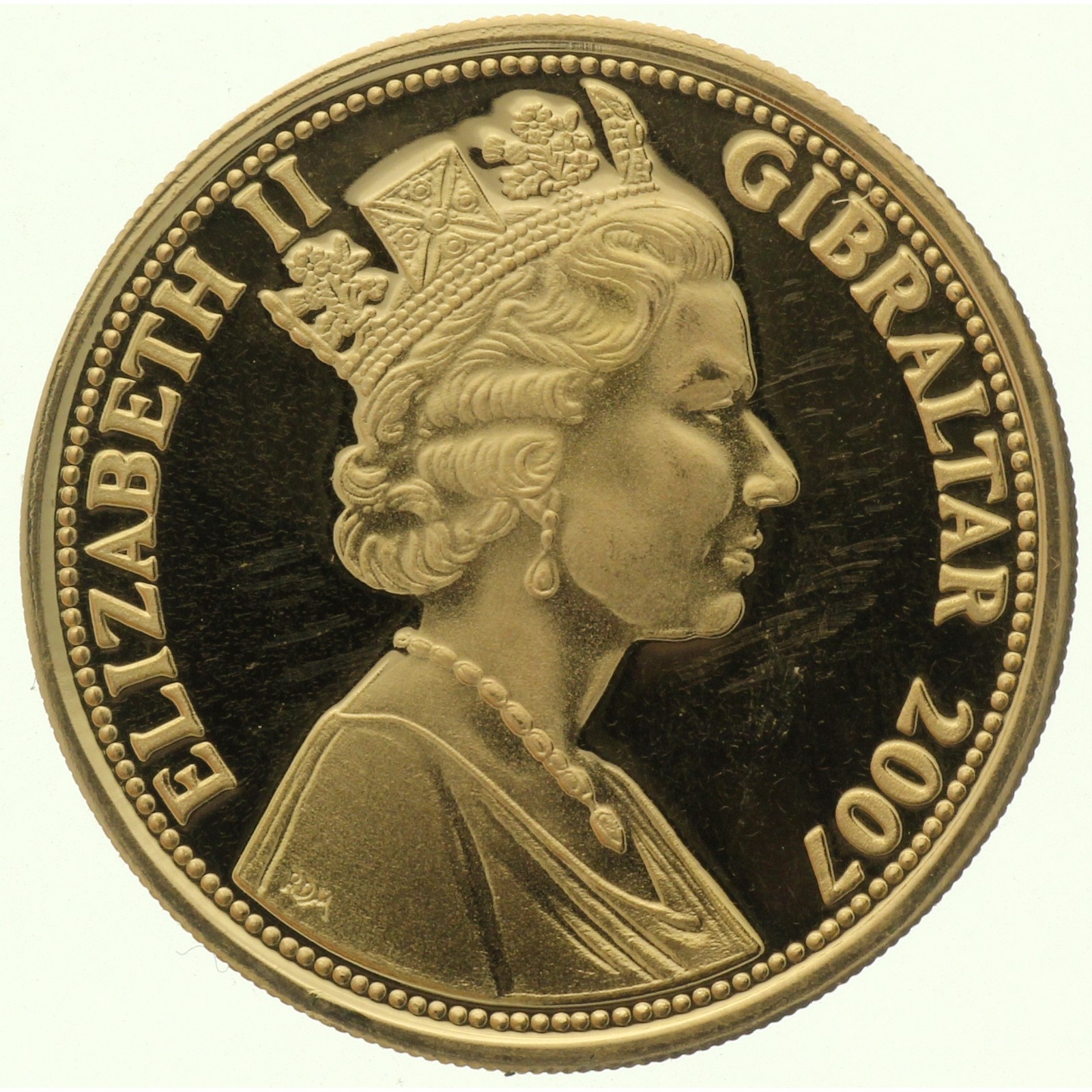 Gibraltar - 1 pound - 2007 - Diamond Wedding - Gold Proof