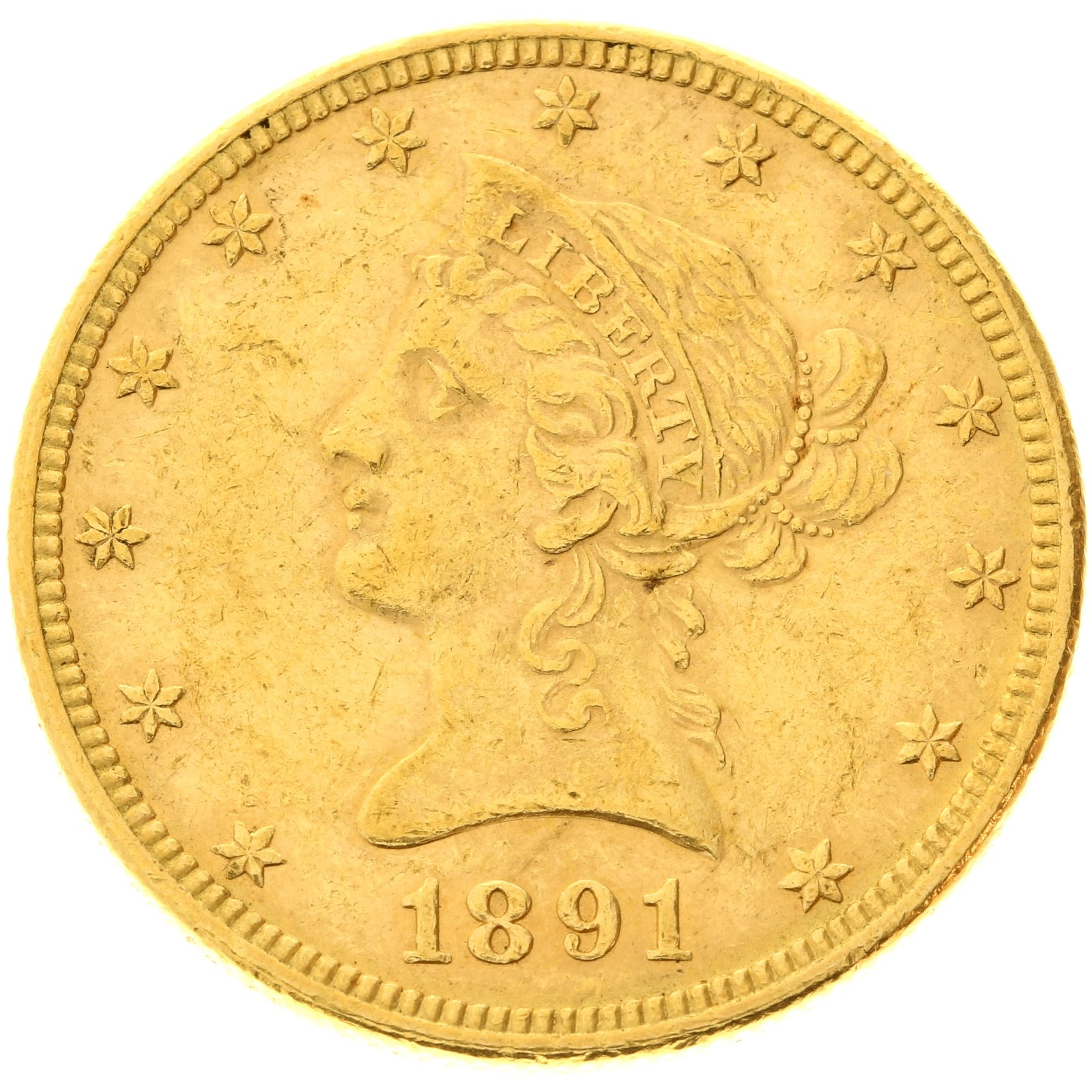 USA - 10 dollars - 1891 - Coronet Head Eagle