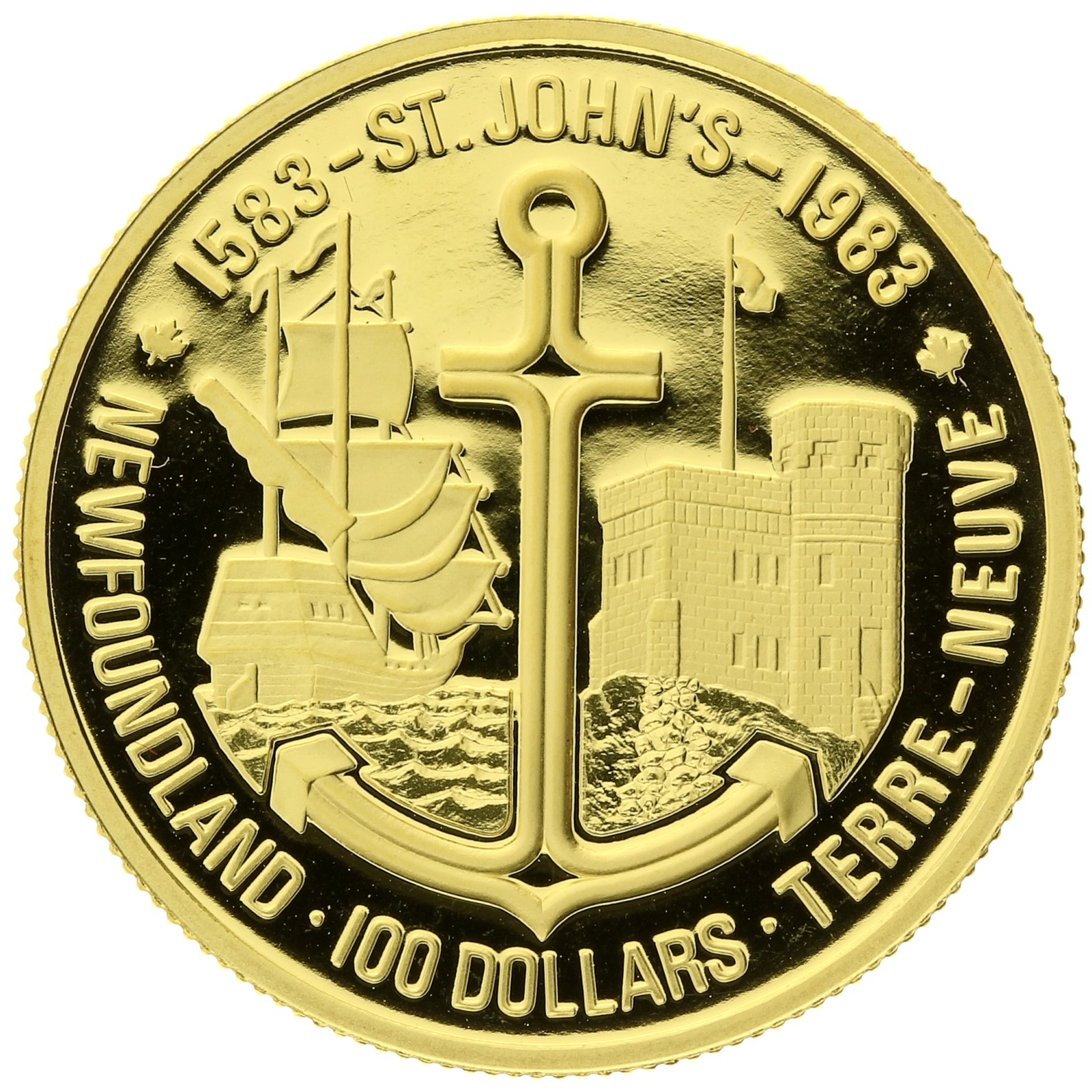 Canada - 100 Dollars - 1983 - Elizabeth II - Newfoundland - 1/2oz 