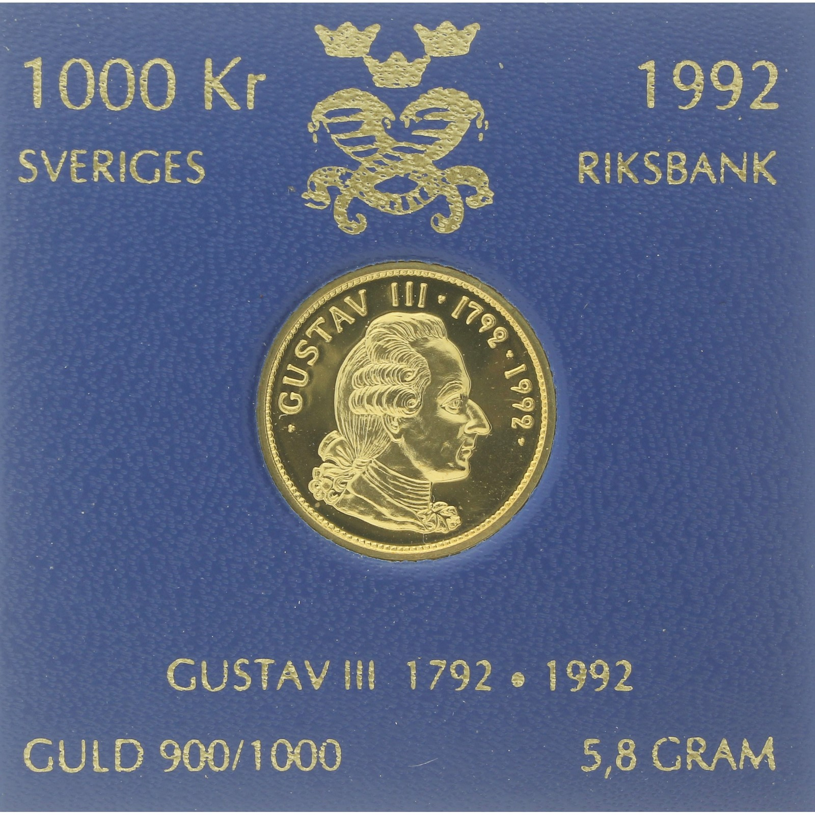 Sweden - 1000 Kronor - 1992 - Carl XVI Gustaf - Death of Gustav III