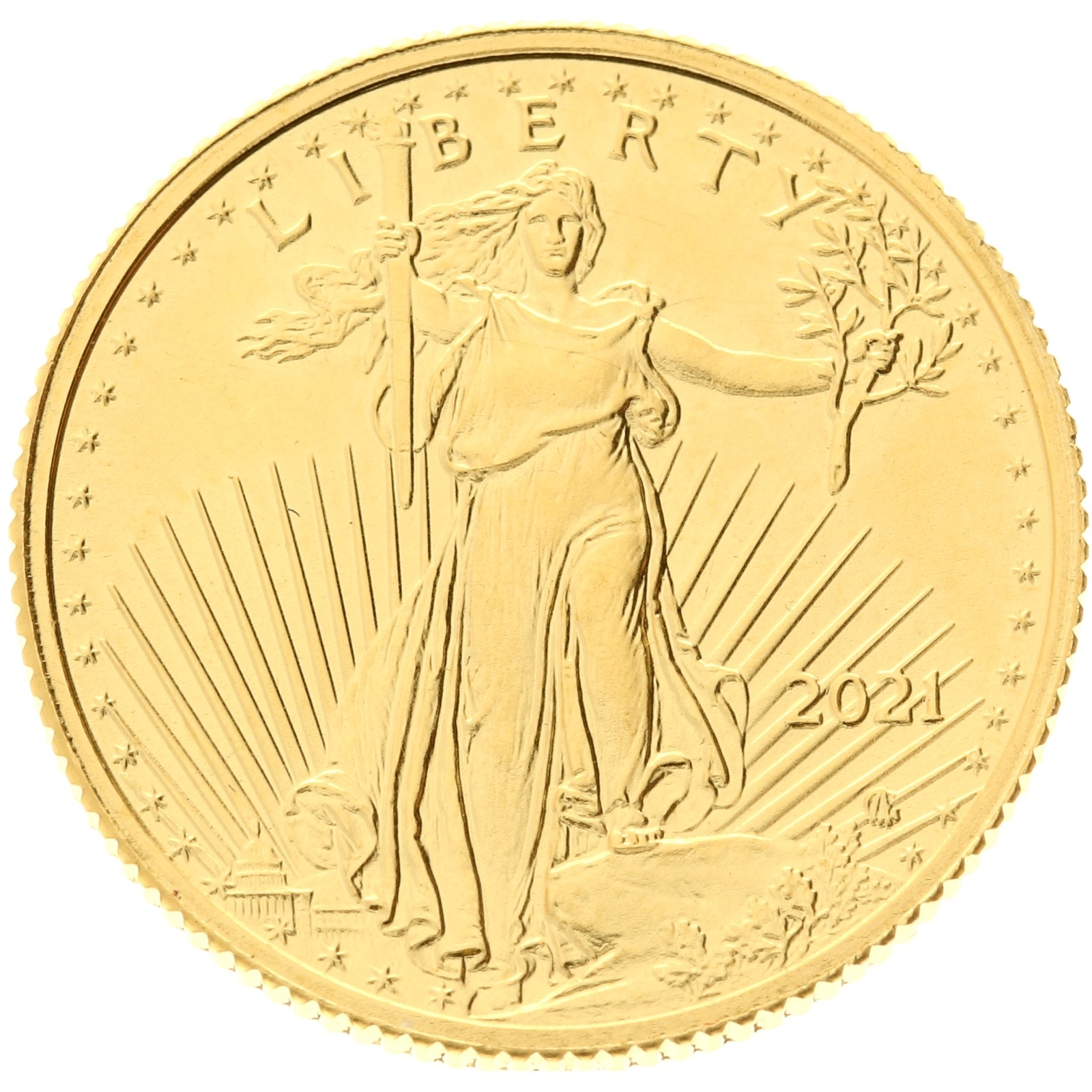 USA - 5 Dollars - 2021 - "American Gold Eagle" - Type 2 - 1/10oz