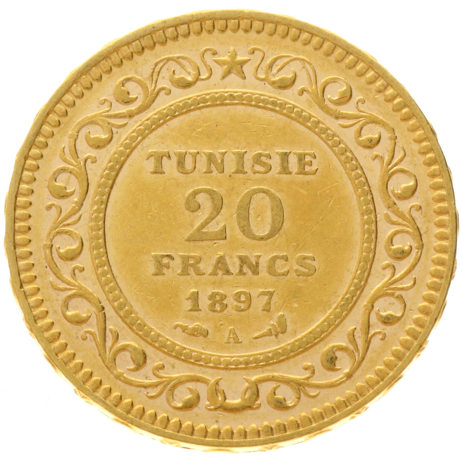 Tunisia - 20 francs - 1897 - A - Ali Bey