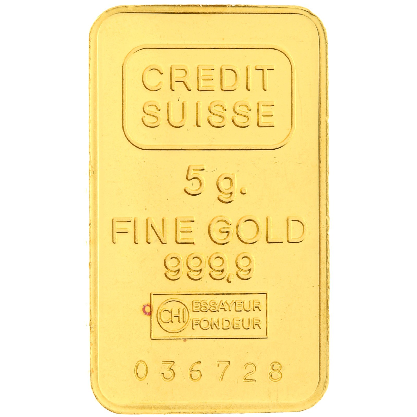 Credit Suisse - 5 gram - 1985 - gold bar - Libery Maxi-gram