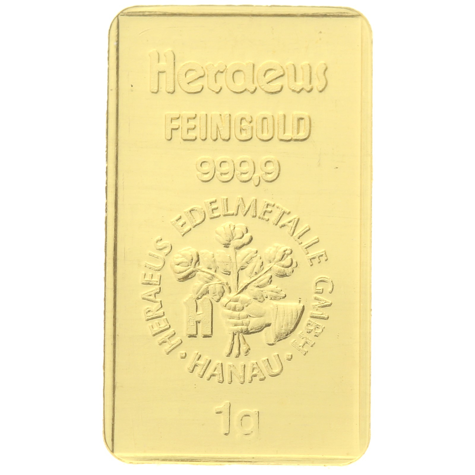 Heraeus - 1 gram fine gold - bar - Adler 1835