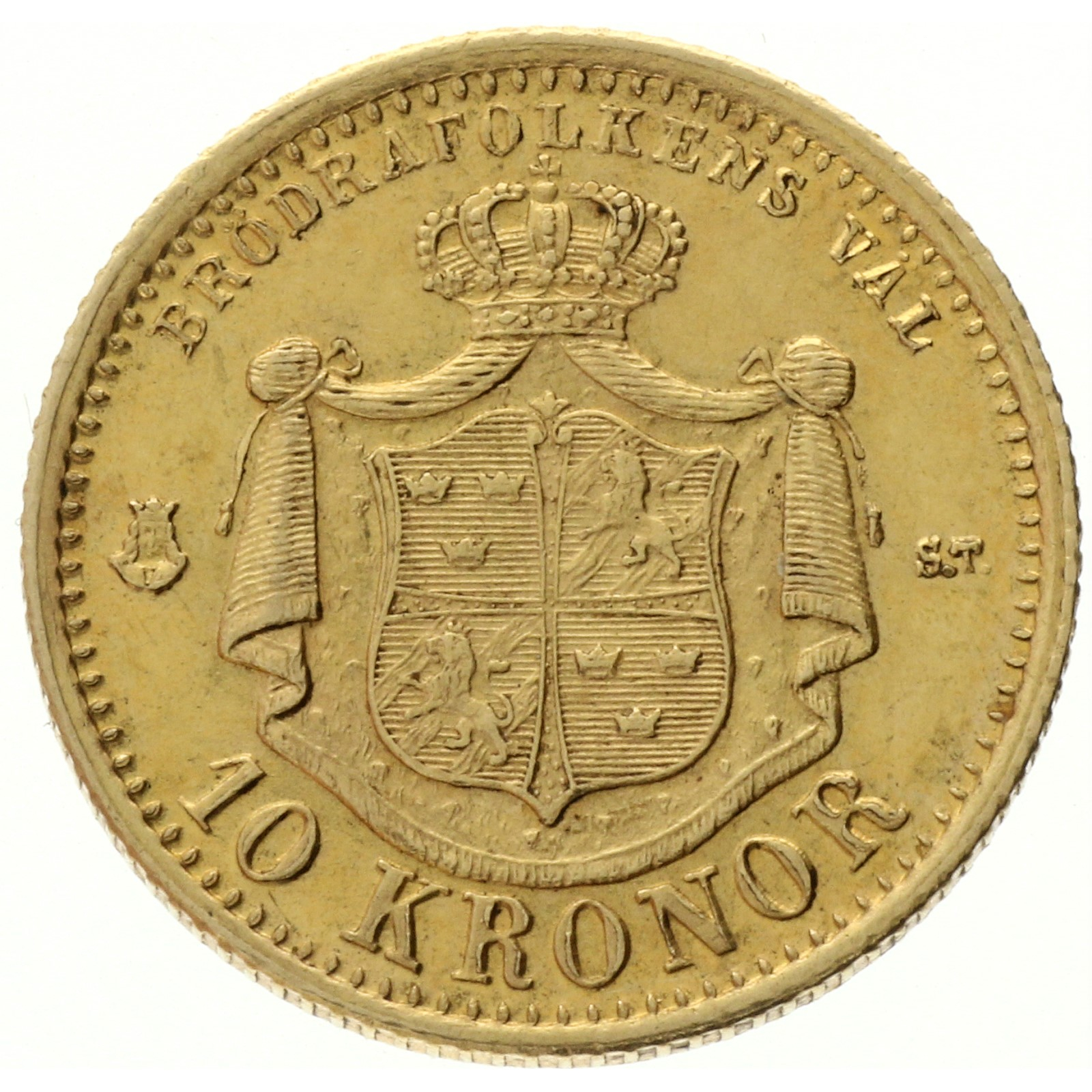 Sweden - 10 kroner - 1876 - Oscar II
