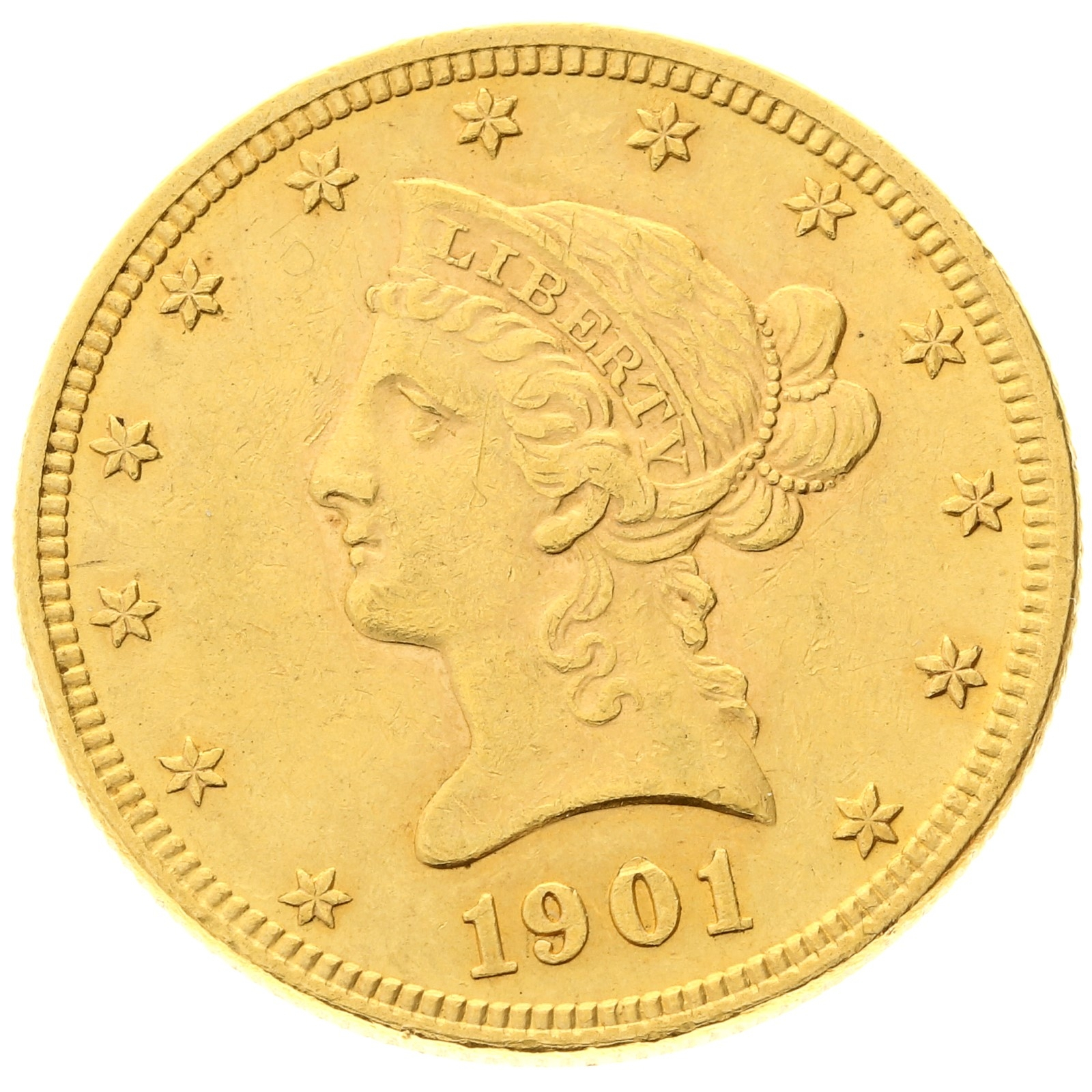 USA - 10 dollars - 1901 - Coronet Head Eagle 