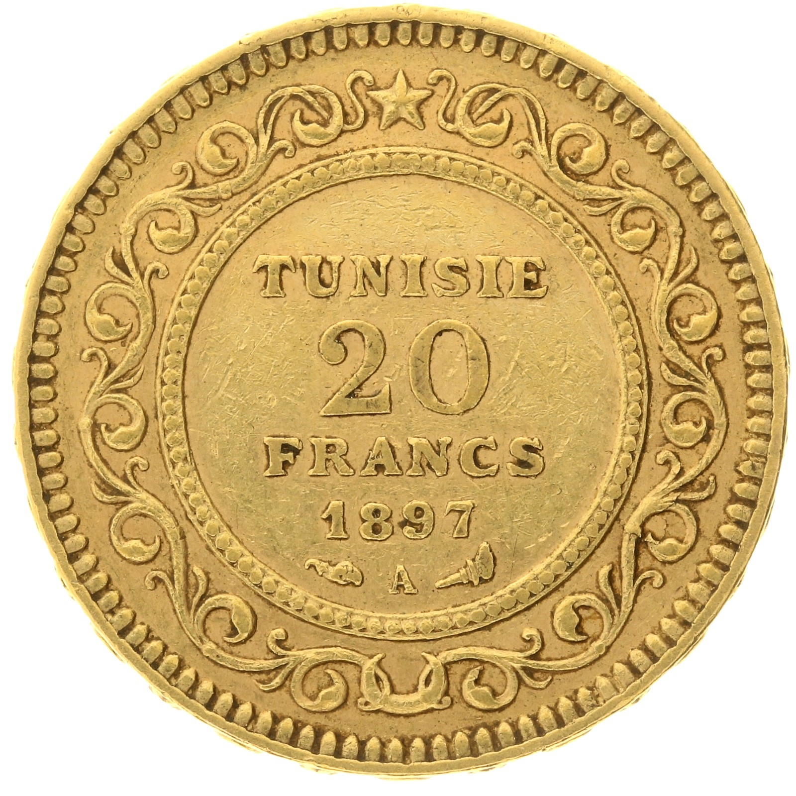 Tunisia - 20 francs - 1897 - A - Ali Bey