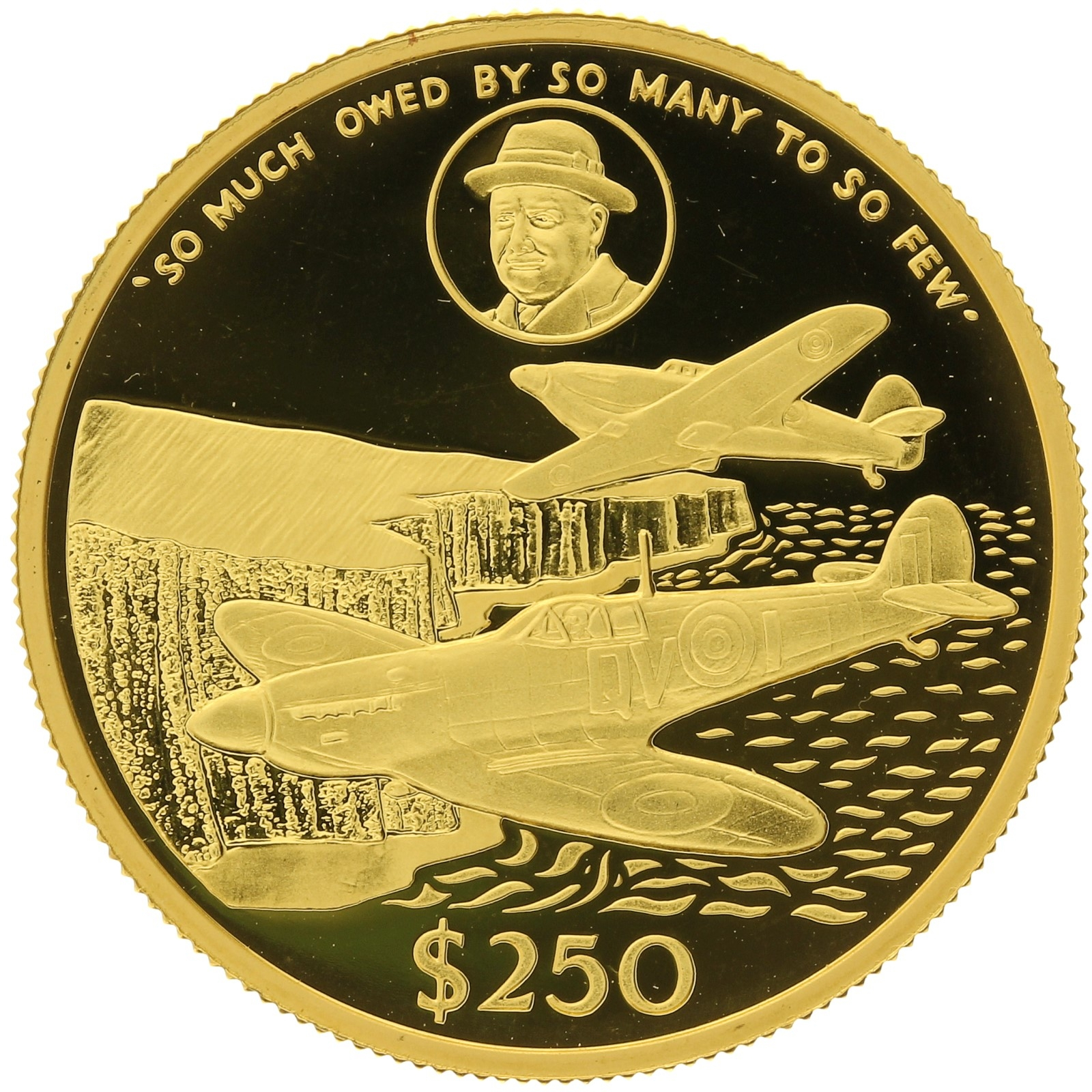 Cayman Islands - 250 dollars - 1990 - Sir Winston Churchill - 1oz