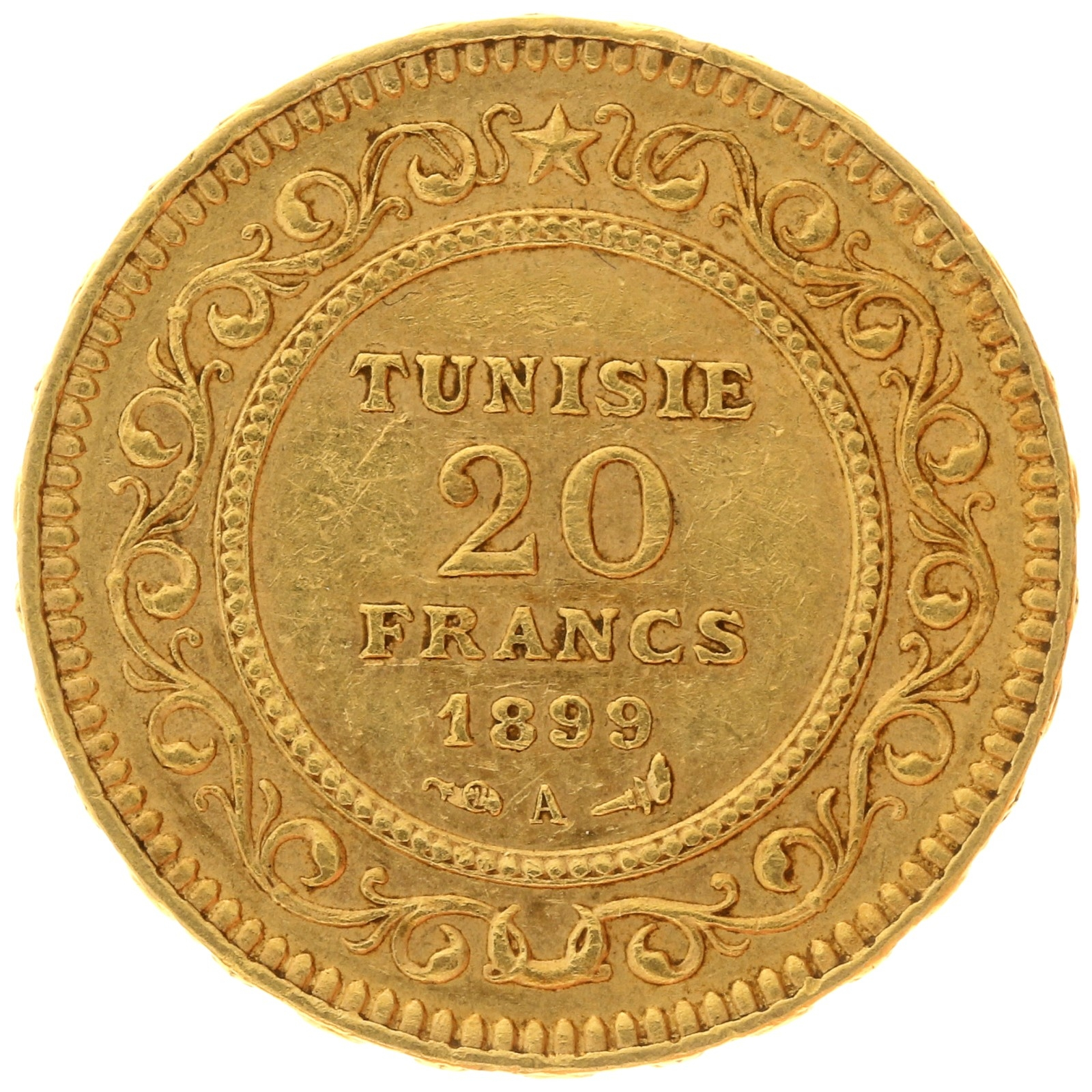 Tunisia - 20 francs - 1899 - A - Ali Bey