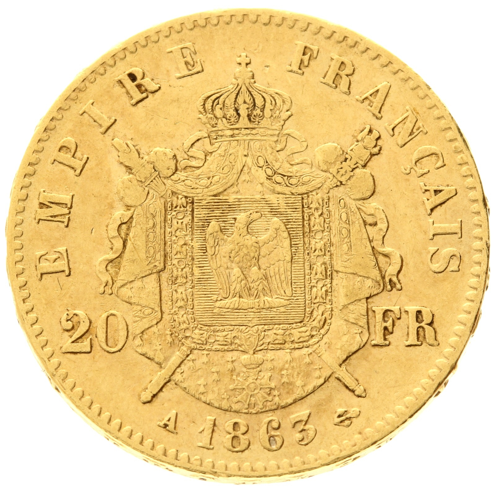 France - 20 francs - 1863 - A - Napoleon III