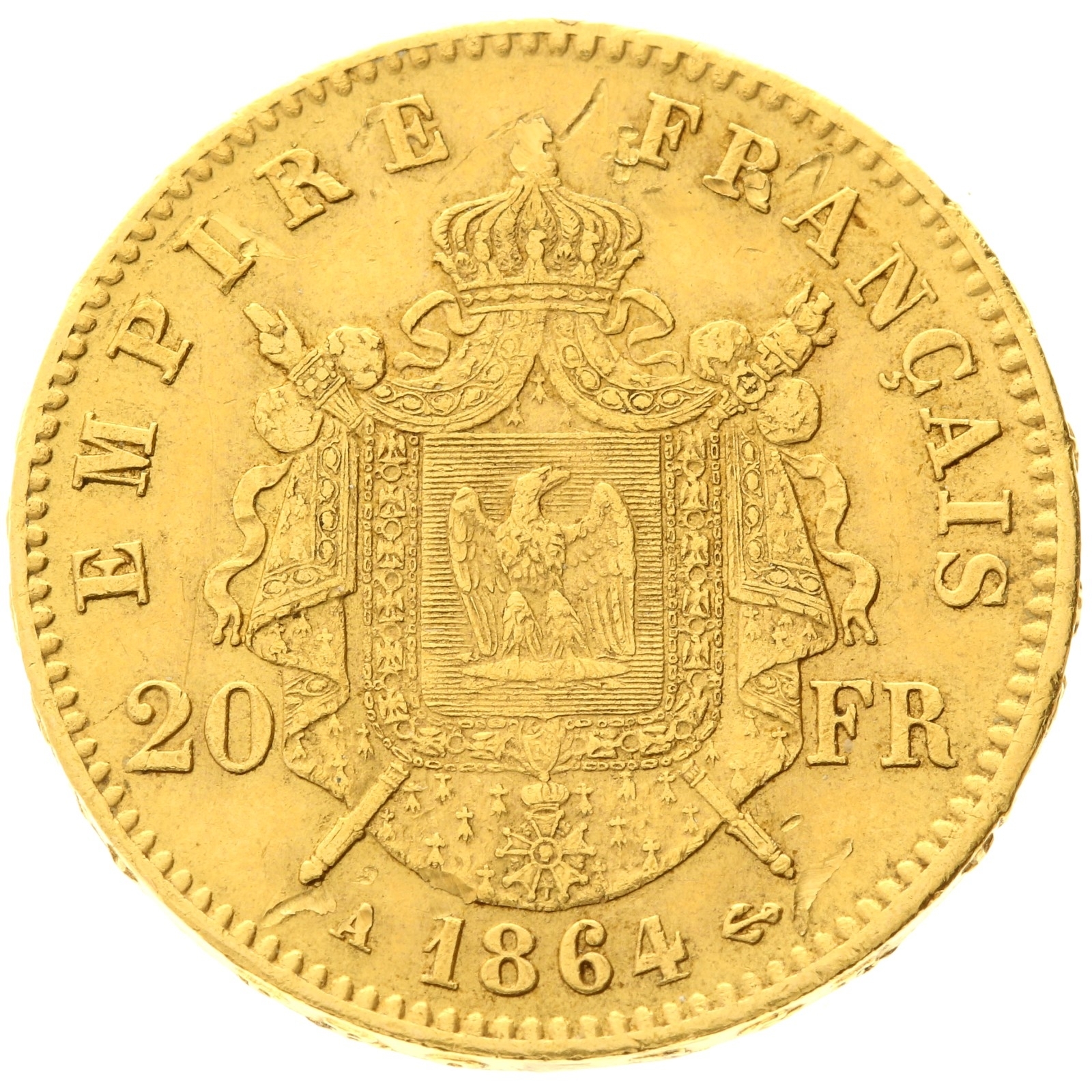 France - 20 francs - 1864 - A - Napoleon III