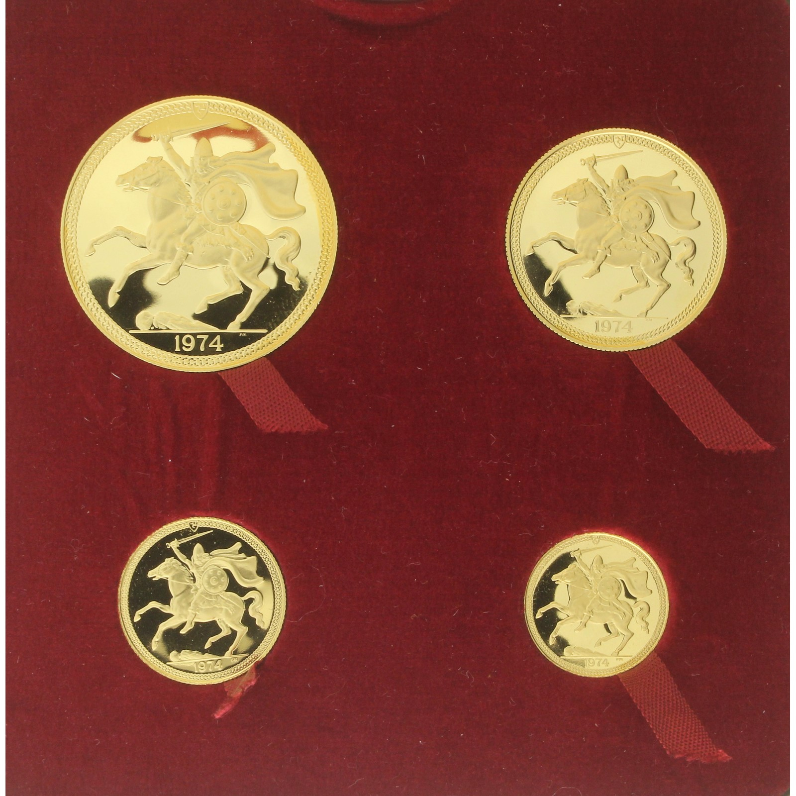 Isle of Man - 1974 - Gold Proof Set - 4 coins - Elizabeth II
