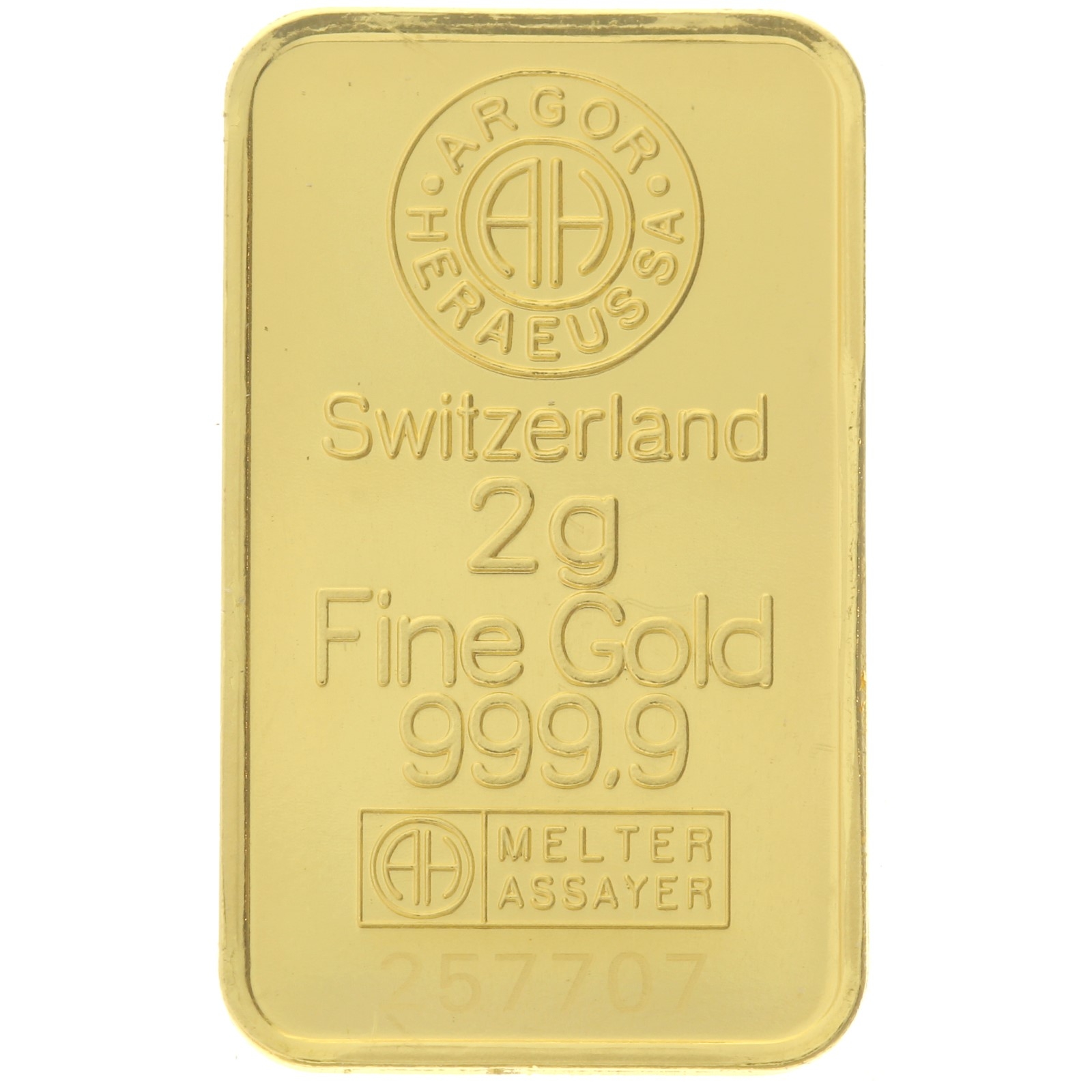 Argor-Heraeus - 2 gram fine gold - Bar 