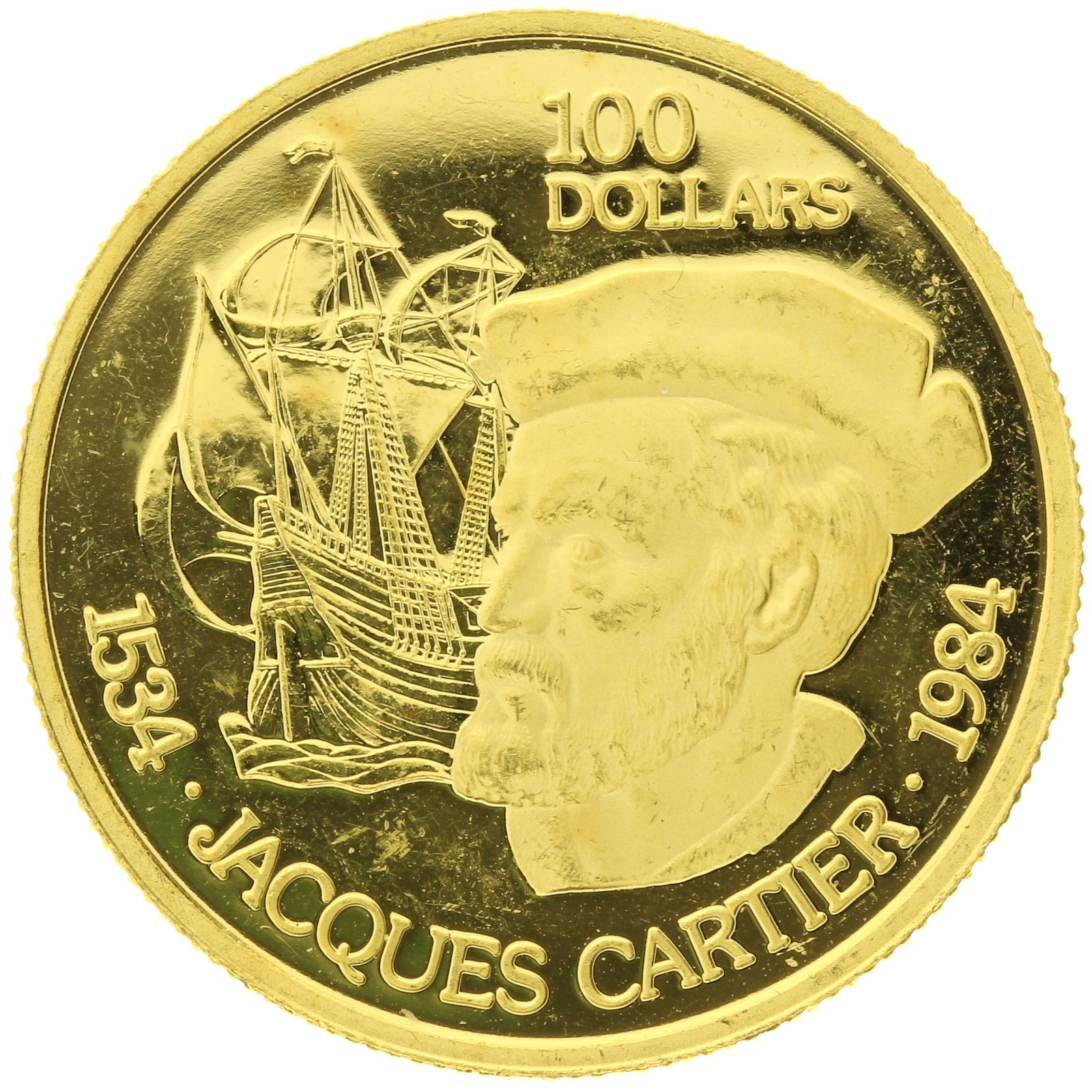 Canada - 100 Dollars - 1984 - Elizabeth II - Jacques Cartier - 1/2oz