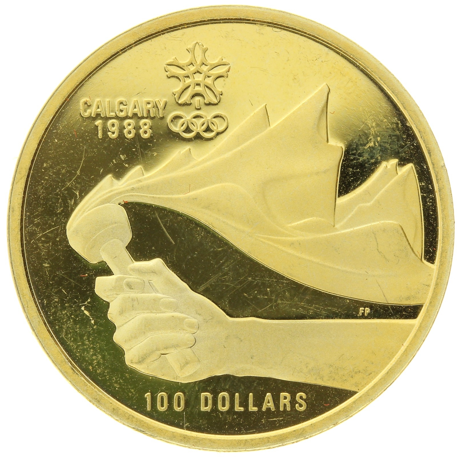 Canada - 100 Dollars - 1987 - Elizabeth II - Calgary Olympics - 1/4oz