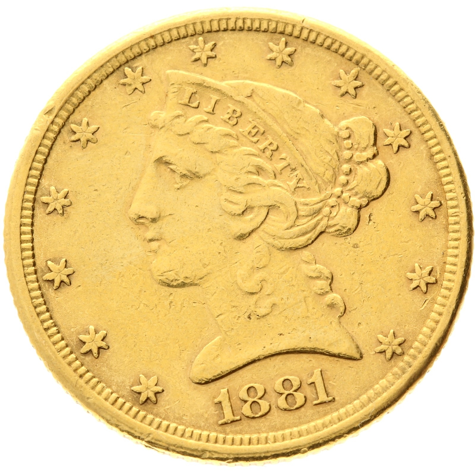 USA - 5 dollars - 1881 - "Liberty / Coronet Head'' 