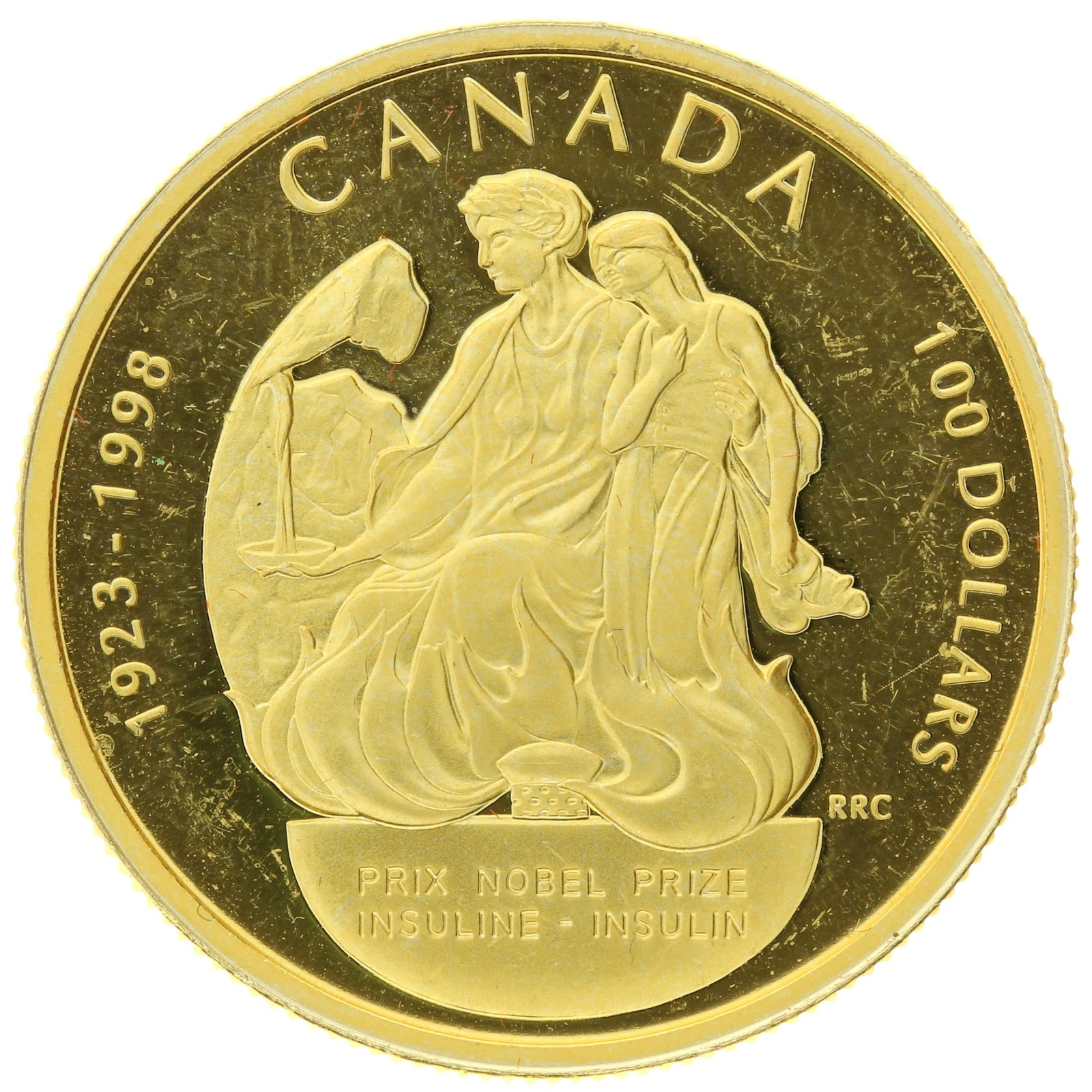 Canada - 100 Dollars - 1998 - Elizabeth II - Discovery of Insulin - 1/4oz