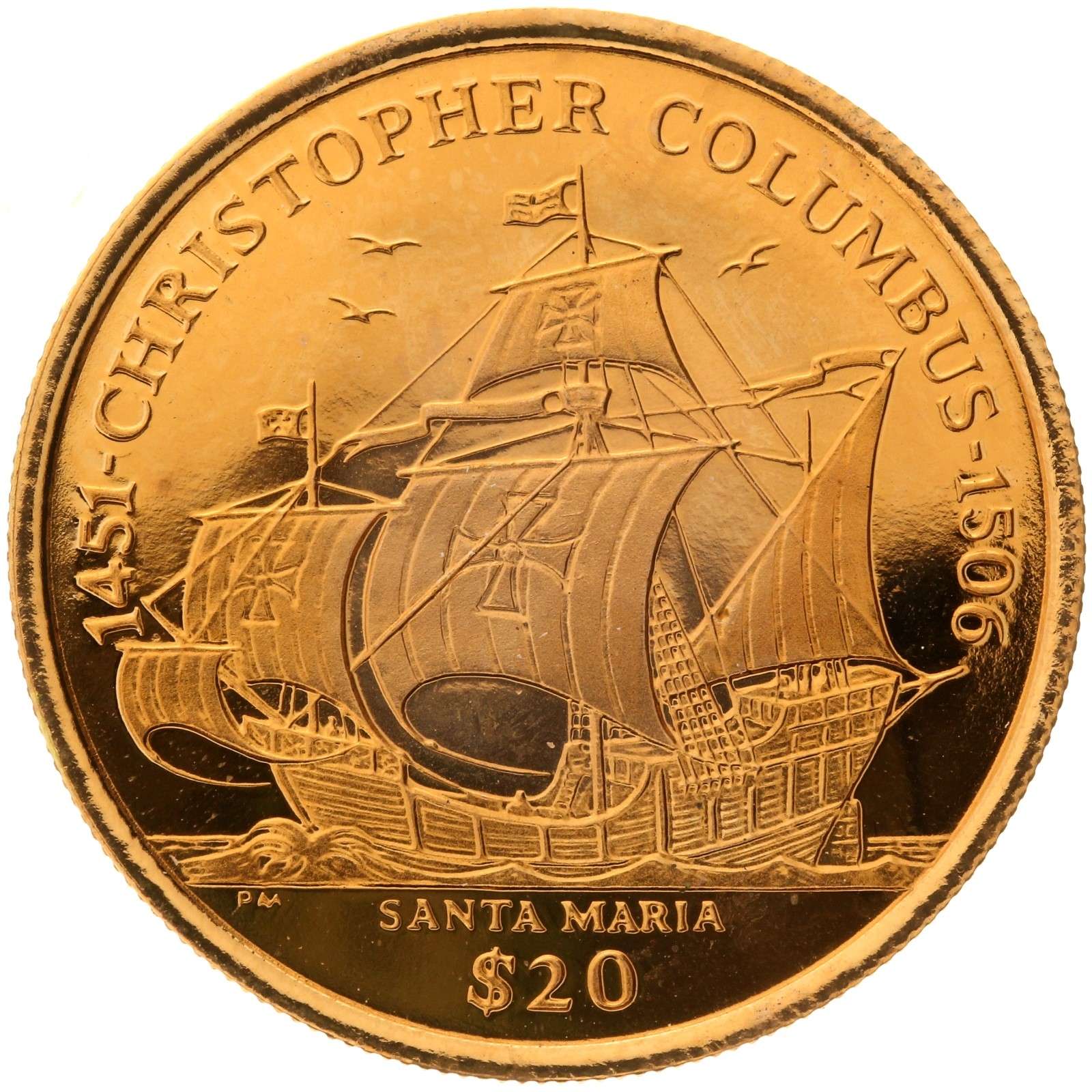 British Virgin Islands - 20 Dollars - 2006 - Elizabeth II - Christopher Columbus - Rose Gold