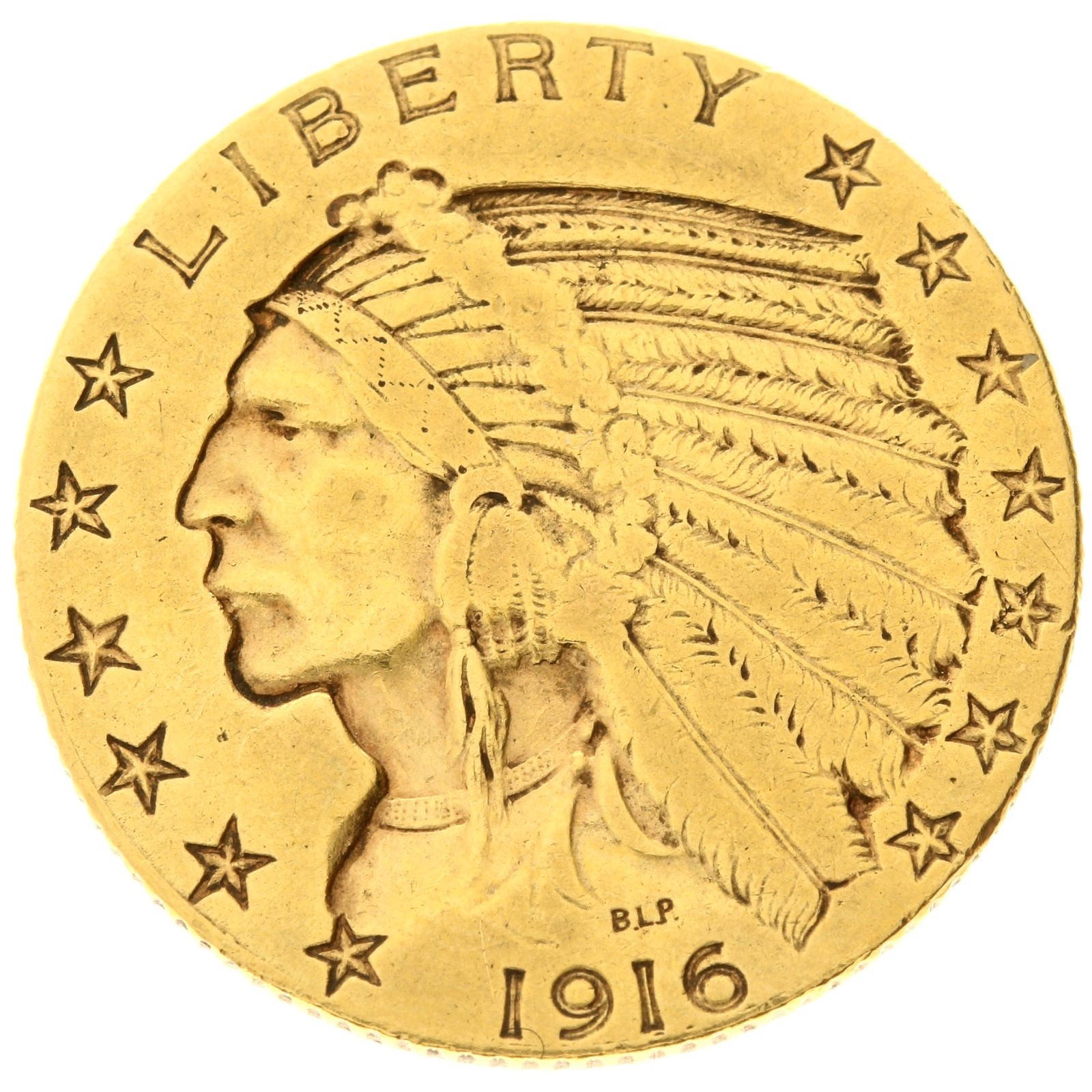 USA - 5 dollar - 1916 - S - Indian Head 