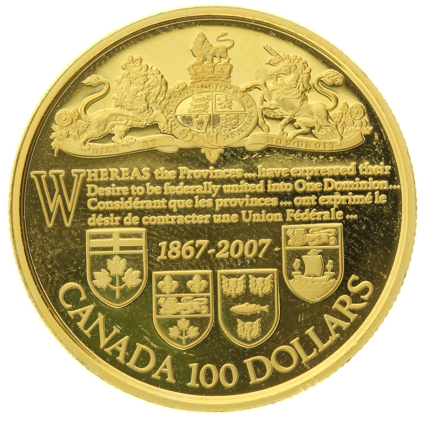 Canada - 100 Dollars - 2007 - Elizabeth II - 140th Anniversary Dominion
