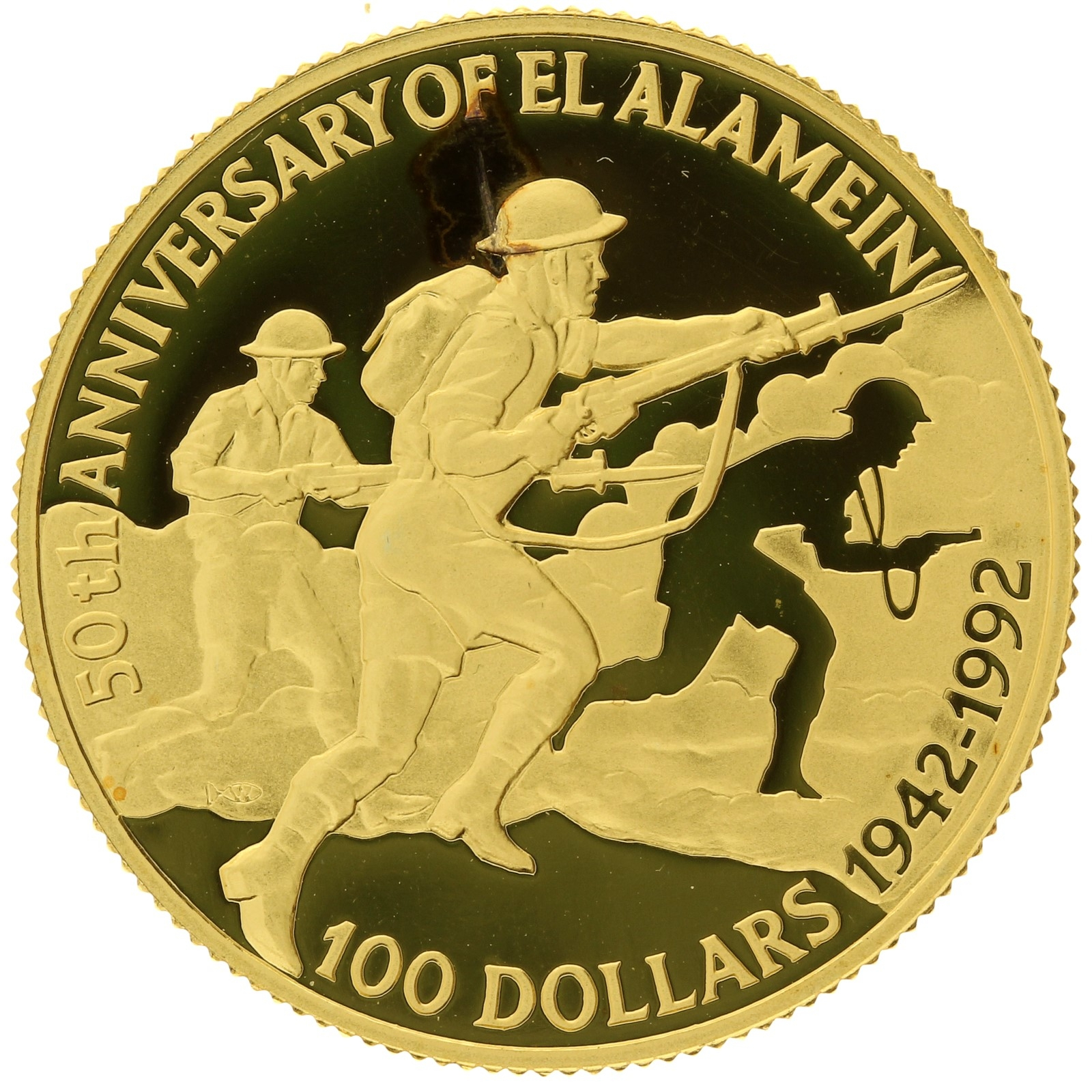 Belize - 100 Dollars - 1992 - Elizabeth II - El Alamein - 1/2oz