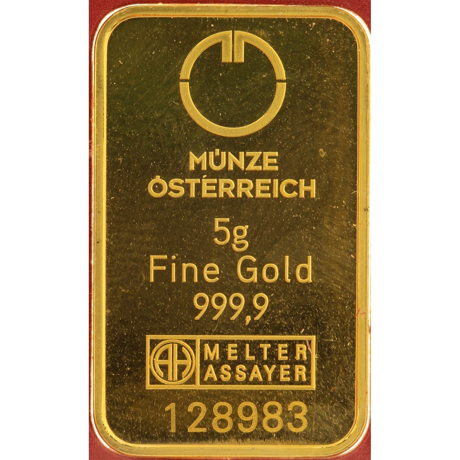 Munze Osterreich - 5 gram fine gold - Kinebar