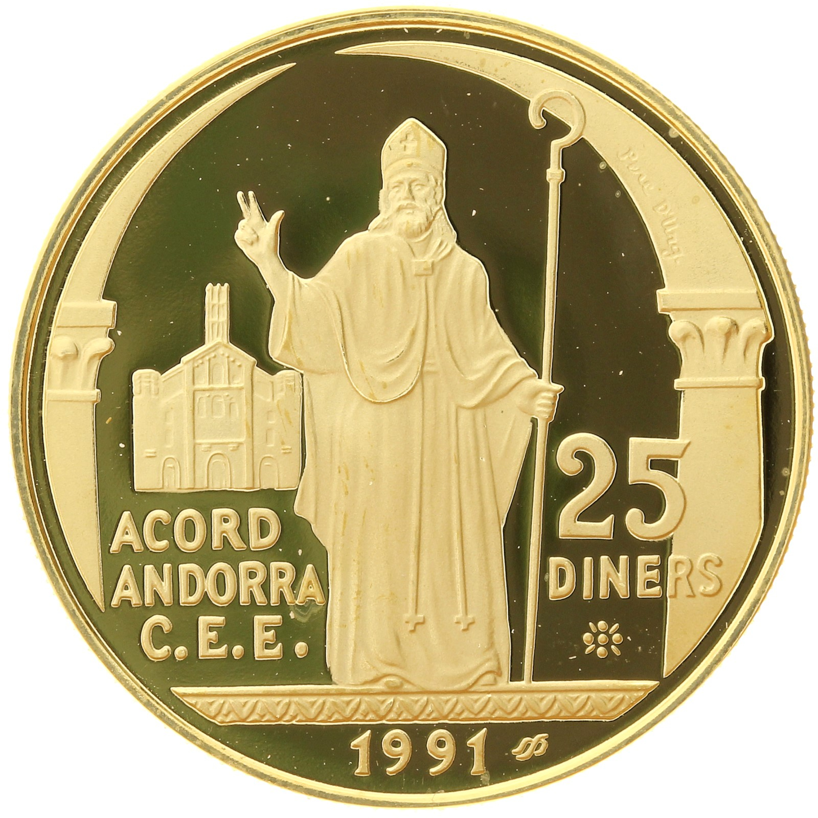 Andorra - 25 Diners - 1994 - Bishop Pere D'Urg standing