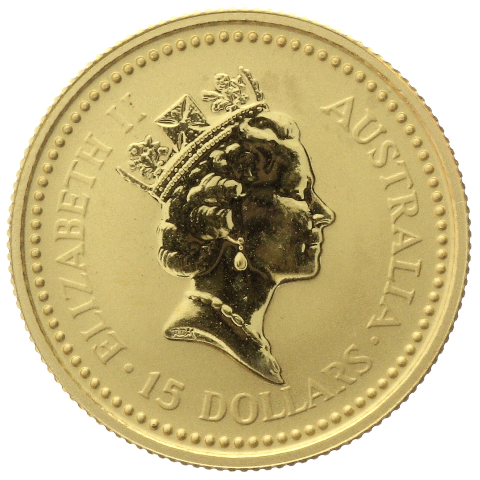 Australia - 15 Dollars - 1990 - Elizabeth II - Australian Kangaroo - 1/10oz